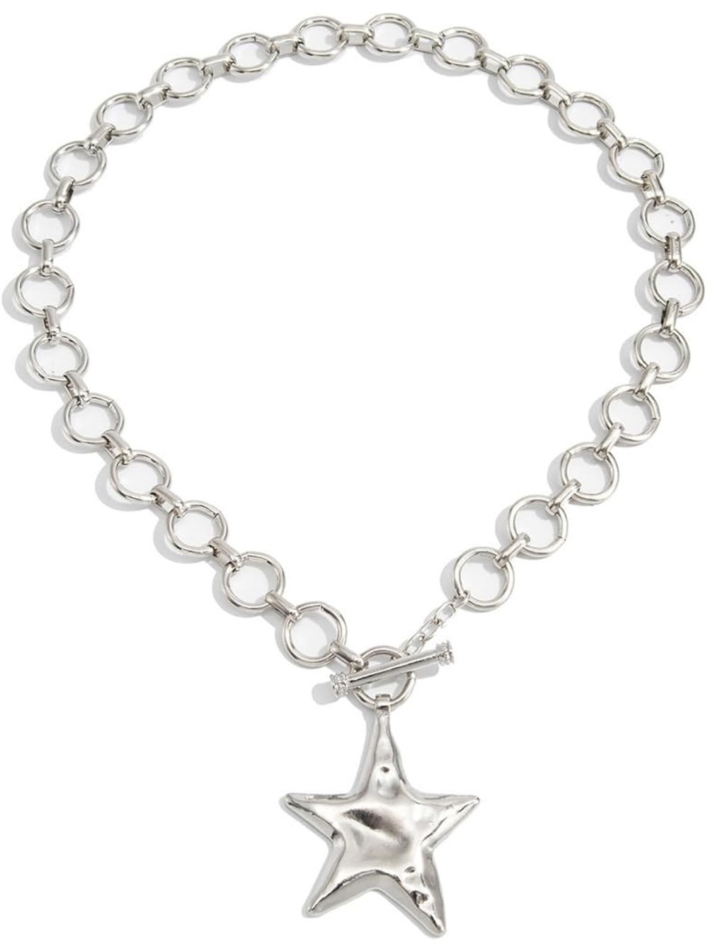 Anthropologie Silver Star Toggle Charm Necklace